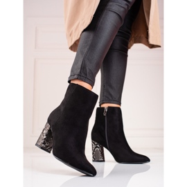 Botas femininas Shelovet com salto decorativo preto 2