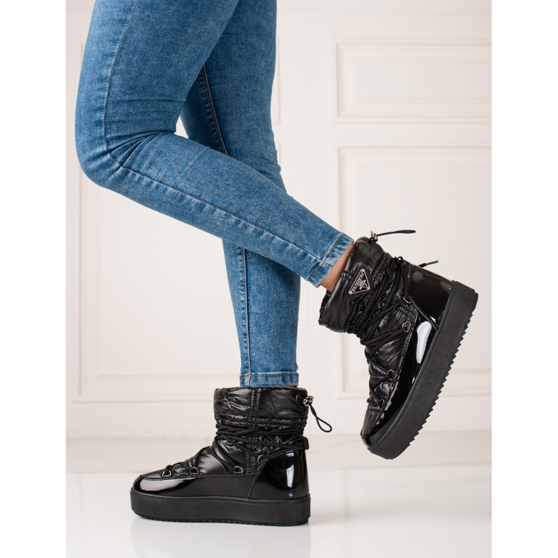 Botas de neve shelovet pretas de mulher preto 2