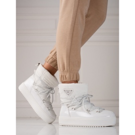 Botas de neve shelovet de mulher brancas branco 2