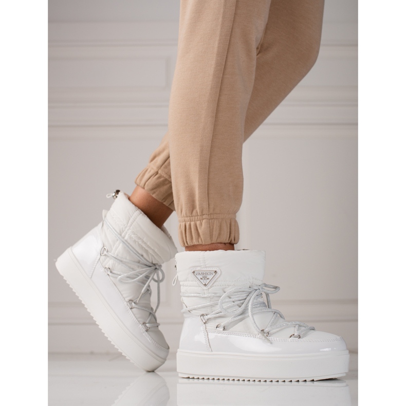 Botas de neve shelovet de mulher brancas branco 2