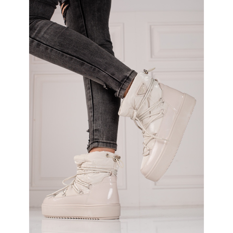 Botas de neve shelovet bege claro de mulher 2
