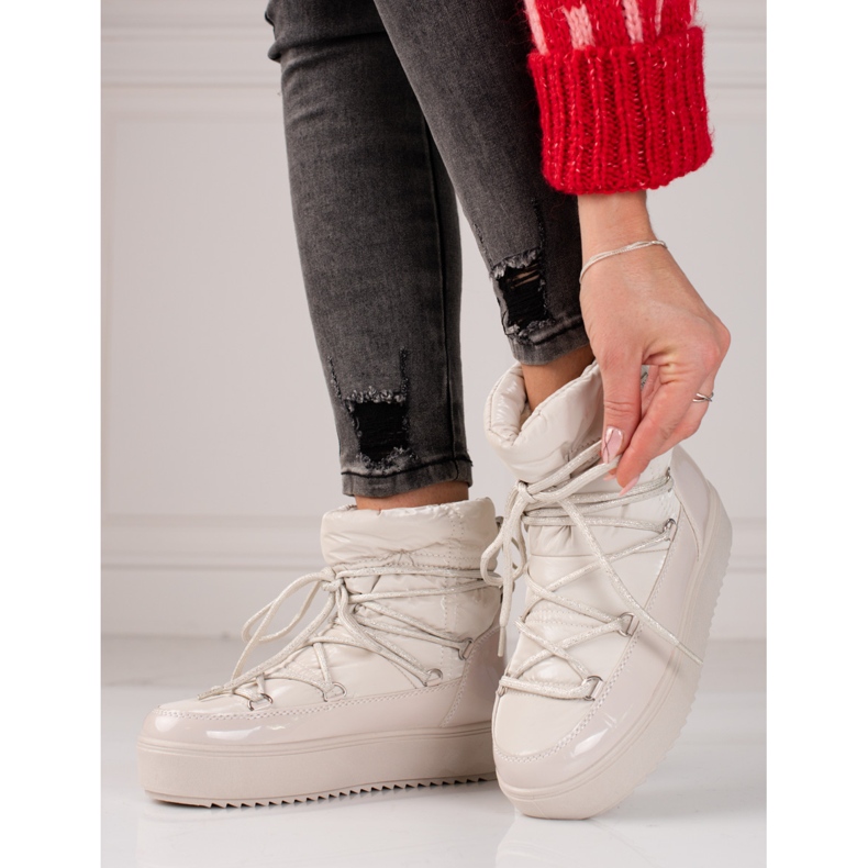 Botas de neve shelovet bege claro de mulher 1 Botas de neve shelovet bege claro de mulher 1