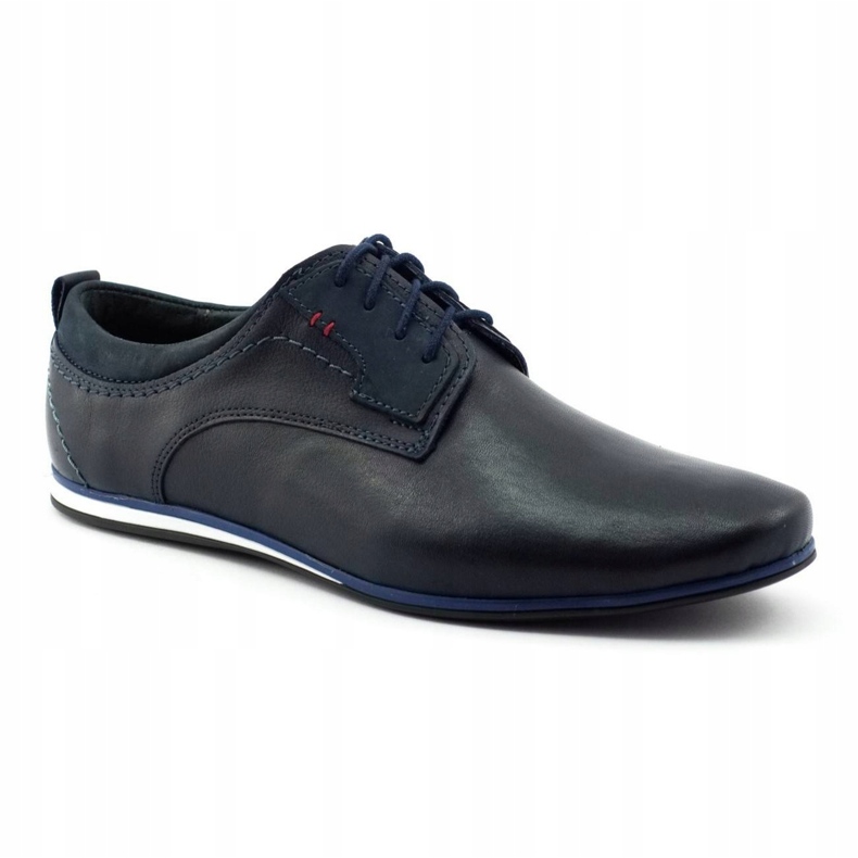 Olivier Sapatos de couro masculino 731 azul marinho 1