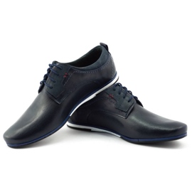 Olivier Sapatos de couro masculino 731 azul marinho 3