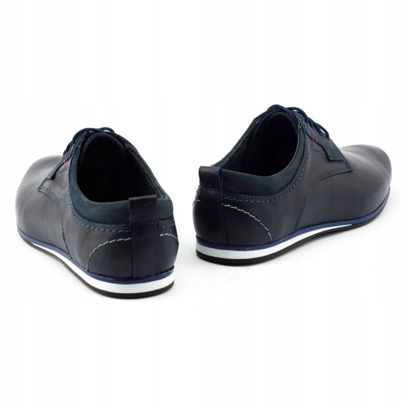 Olivier Sapatos de couro masculino 731 azul marinho 4