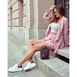 Calçado desportivo feminino com plataforma, branco e preto 4