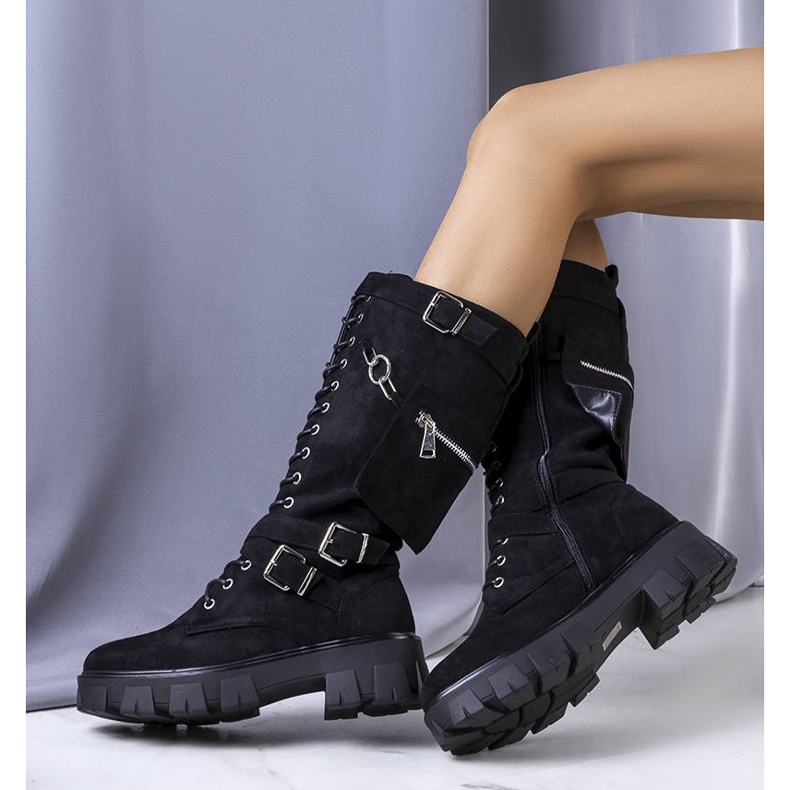 PA1 Botas quentes pretas com uma saqueta de Sedin preto 1