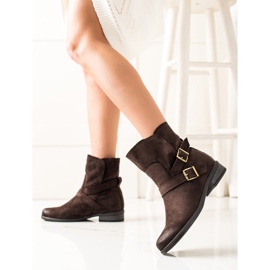 W. Potocki Bota de camurça sem salto Potocki marrom 1