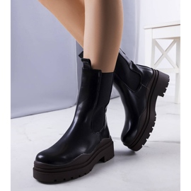 BM Botas pretas em uma sola Jadiel marrom preto 1