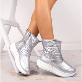 Botas de neve esportivas femininas prateadas, isoladas e prateadas Filippo sports prata 1