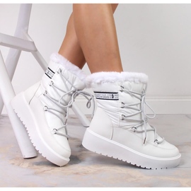 Botas de neve quentes de mulher Filippo brancas com atacadores branco 1 Botas de neve quentes de mulher Filippo brancas com atacadores branco 1