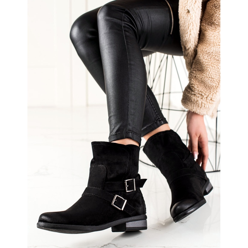 W. Potocki Bota de camurça sem salto Potocki preto 1 W. Potocki Bota de camurça sem salto Potocki preto 1