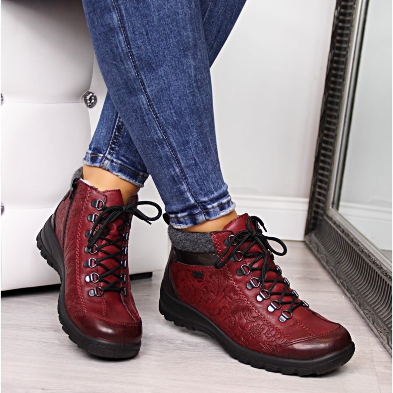 Botas femininas marrom Rieker L7144-35 clarete 1