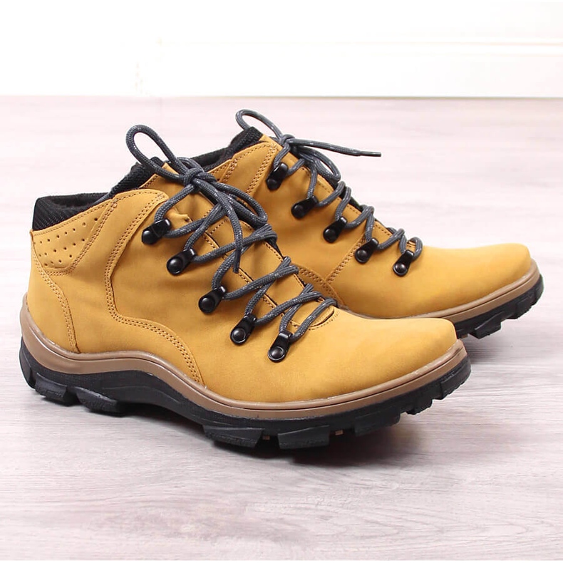 Botas de trekking masculinas com isolamento alto camelo Kornecki 6717 marrom 1