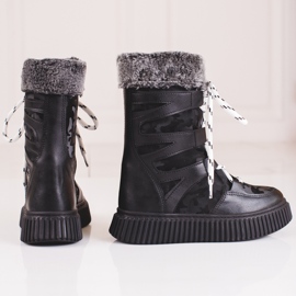 W. Potocki Botas de neve para crianças Potocki camo preto 1 W. Potocki Botas de neve para crianças Potocki camo preto 1