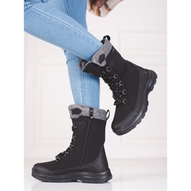 Tênis de trekking feminino com cadarço DK à prova d'água preto 1 Tênis de trekking feminino com cadarço DK à prova d'água preto 1