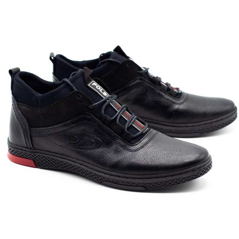 Polbut Sapatos de inverno masculinos K27F em lã preta preto 2