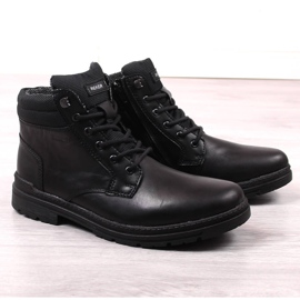 Sapatos de couro para homens pretos Rieker F2641-00 1