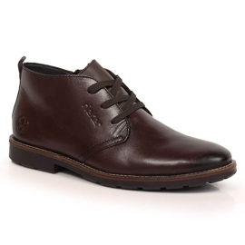 Botins de couro para homem isolados com lã de ovelha, castanho Rieker 15300-25 marrom 2
