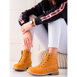 Botas de caminhada femininas Big Star II274447 marrom amarelo 1