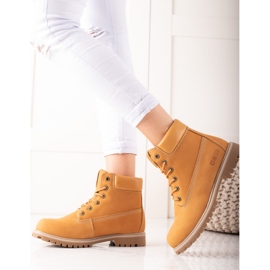 Botas de caminhada femininas Big Star II274447 marrom amarelo 2
