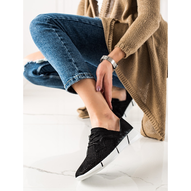 Evento Sapatos de couro preto com cordão 1