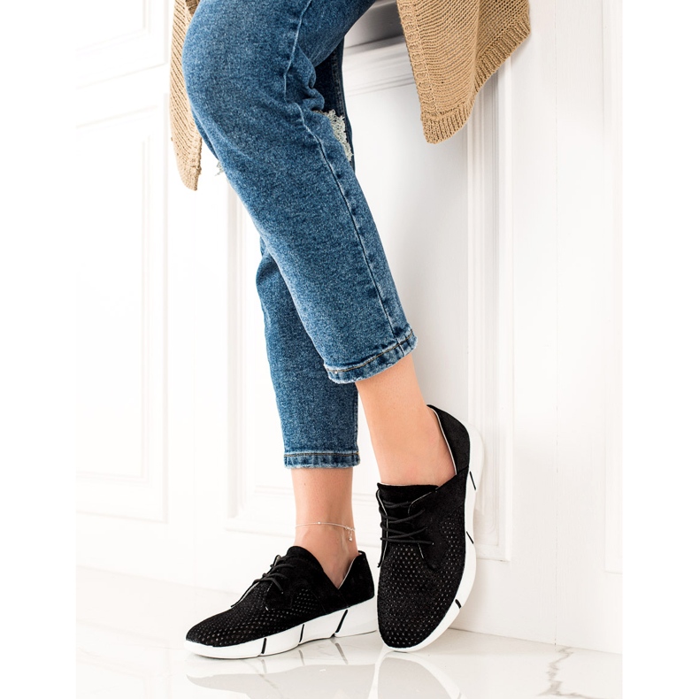 Evento Sapatos de couro preto com cordão 2