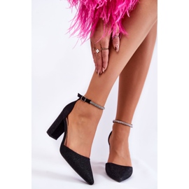 PS1 Bombas brilhantes de salto alto com strass preto Castor 1 PS1 Bombas brilhantes de salto alto com strass preto Castor 1