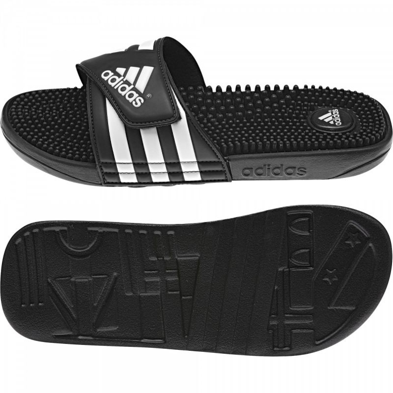 Chinelos Adidas Adissage M 078260 branco preto 1