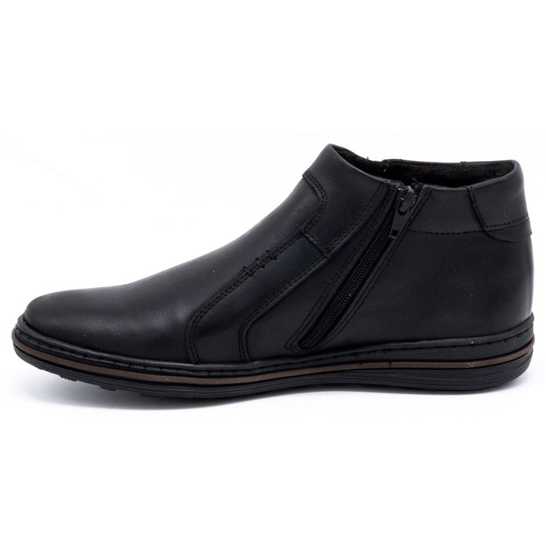 Polbut Botas masculinas de couro de inverno 381F pretas preto 1