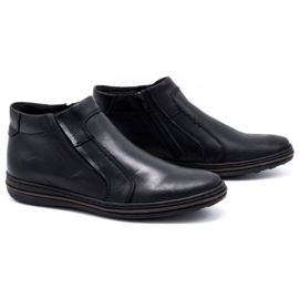Polbut Botas masculinas de couro de inverno 381F pretas preto 2