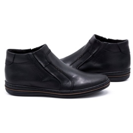 Polbut Botas masculinas de couro de inverno 381F pretas preto 3
