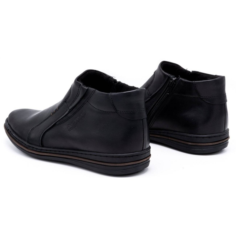Polbut Botas masculinas de couro de inverno 381F pretas preto 4