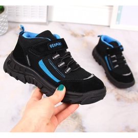 Sapatos de trekking para crianças à prova de água preto Befado 515X002 preto azul 1