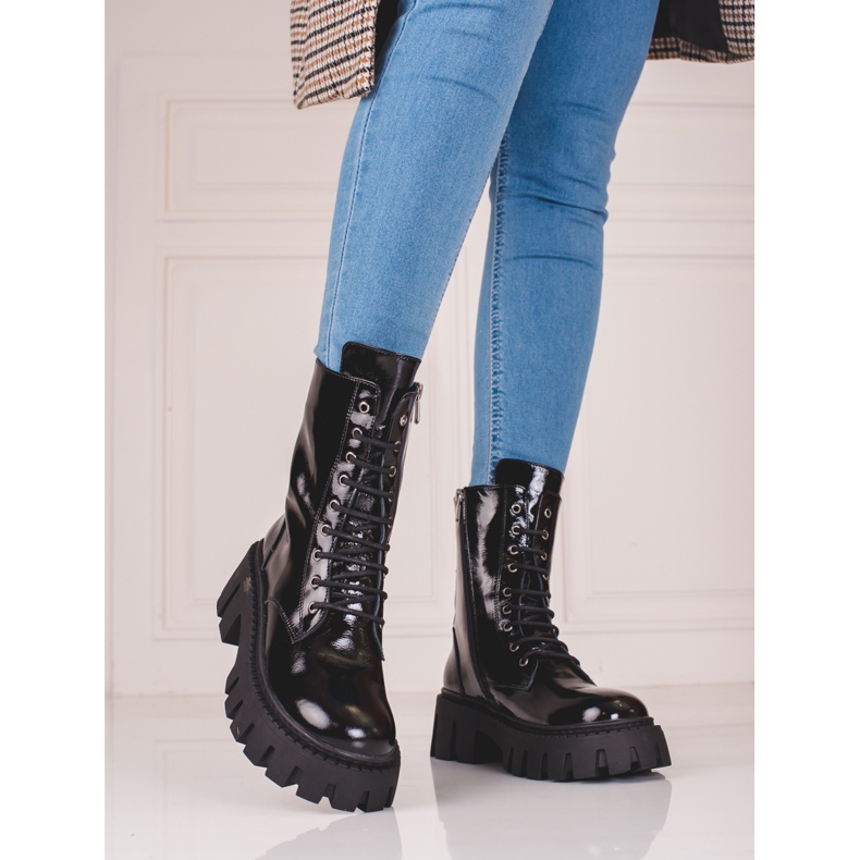 Bolsas femininas pretas de couro Shelovet preto 1