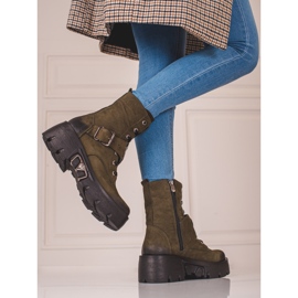 Trabalhadores de couro Shelovet feminino verde 1