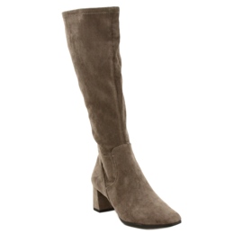 Botas femininas Caprice 25517-29 cafe strech bege 1