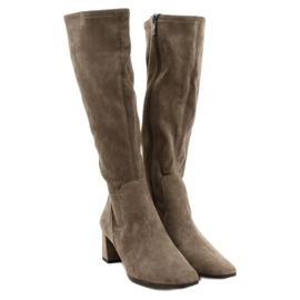Botas femininas Caprice 25517-29 cafe strech bege 3