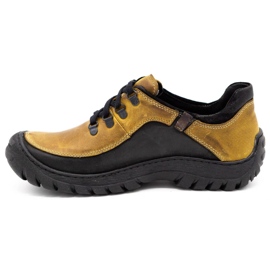 KOMODO Sapatos de trekking masculino de couro 917K amarelo 1