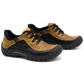 KOMODO Sapatos de trekking masculino de couro 917K amarelo 2