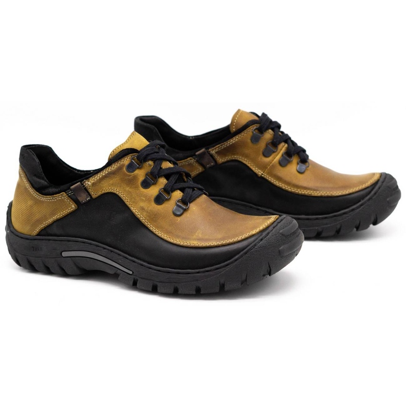 KOMODO Sapatos de trekking masculino de couro 917K amarelo 2
