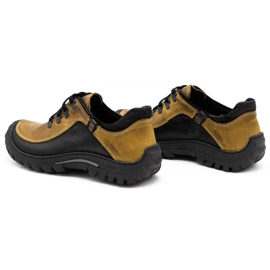 KOMODO Sapatos de trekking masculino de couro 917K amarelo 4
