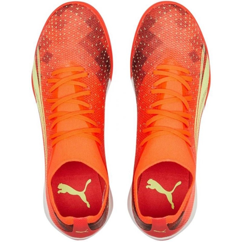 Chuteiras de futebol Puma Ultra Match Tt M 106903 03 vermelho laranjas e vermelhos 1