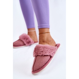 Chinelos quentes de mulher com pele Rosa escuro Franco 2