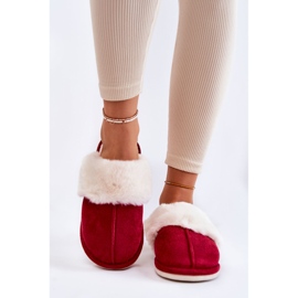 Chinelos femininos lisos com pêlo vermelho Morisea 1 Chinelos femininos lisos com pêlo vermelho Morisea 1