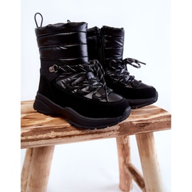 PE1 Botas de neve quentes para crianças pretas Leena com zíper preto preto 1 PE1 Botas de neve quentes para crianças pretas Leena com zíper preto preto 1