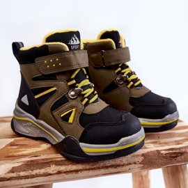 PE1 Caçadores de botas infantis aquecidos com lã Khaki Marco preto verde amarelo 1