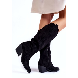 FB2 Botas femininas de camurça preta Alaina preto 2