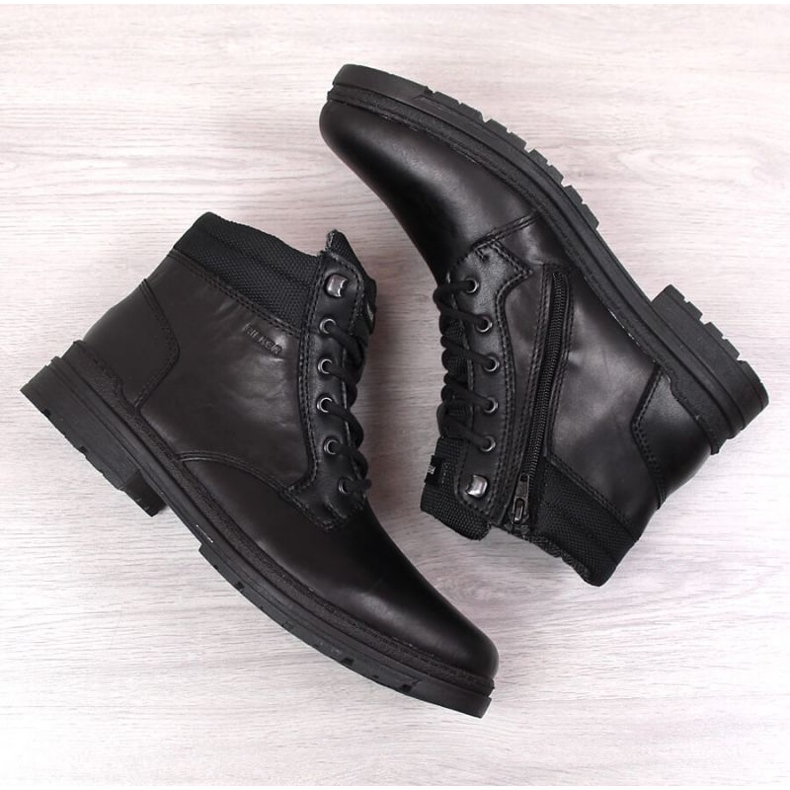 Botas altas de couro Rieker M RKR558 preto 2