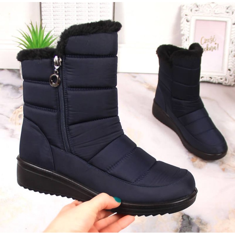 Botas de neve com isolamento NEWS W EVE377B azul marinho 1